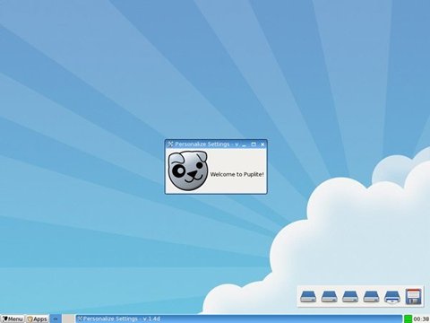 Puplite first boot desktop